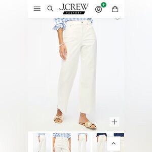 J. Crew Factory - Wide Leg Crop - White Jeans - All Day Stretch - Size 29